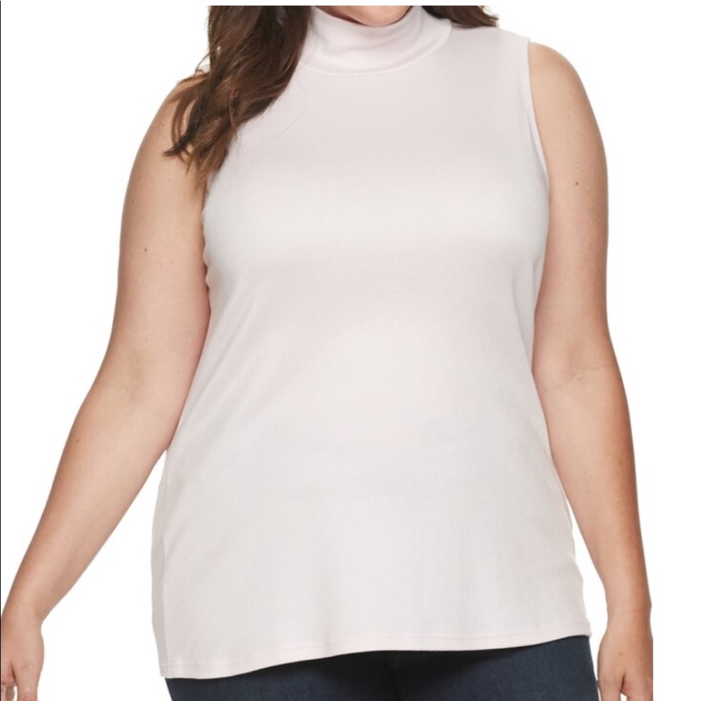 Charter club ballerina ribbon PINK mock neck tank